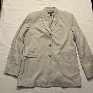 Vintage ‘90s Women’s Banana Republic 100% Silk Blazer Size 14 Light Beige